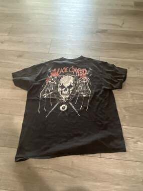 Alice Cooper Skull with Bat Wings Graphic T-Shirt